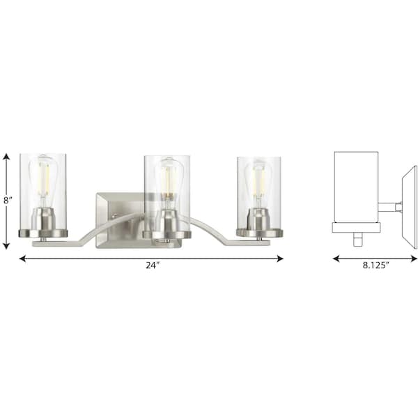 Lassiter Collection Brushed Nickel Three-Light Bath